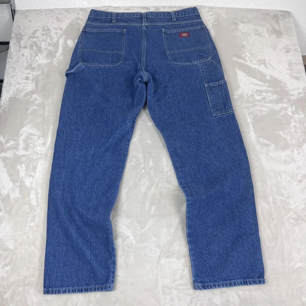 Y2K Dickies‎ Jeans Mens 38x32 Blue Denim Cotton Carpenter Workwear Grunge Skater